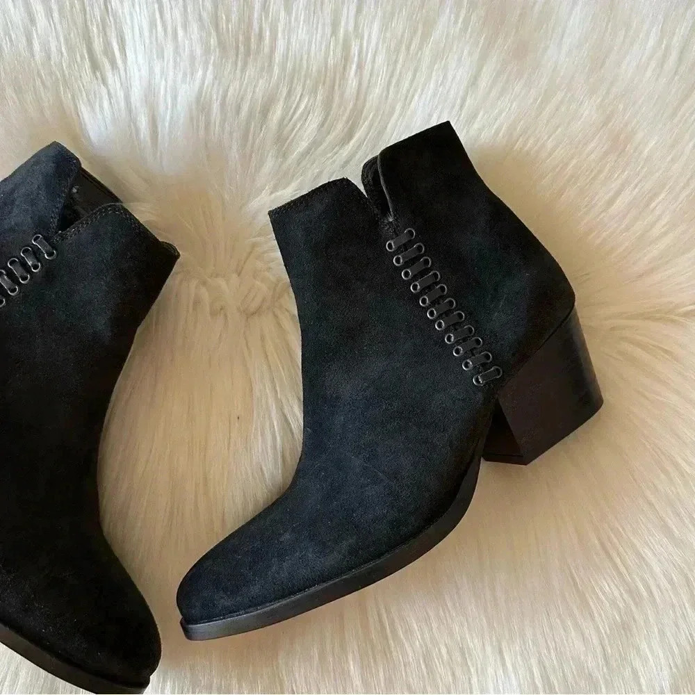 New Charly Amar Suede Leather Ankle Boots Sz 8 - Picture 2 of 9